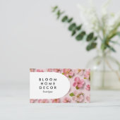 ピンクユニークの花写真撮影QRコードアーチ 名刺 (スタンド正面)