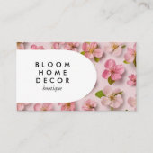 ピンクユニークの花写真撮影QRコードアーチ 名刺 (正面)