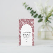 ピンクユニークの花写真撮影QRコードアーチ 名刺 (スタンド正面)