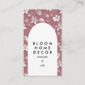 ピンクユニークの花写真撮影QRコードアーチ 名刺 (正面)