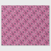 ピンクユニークの花柄 ラッピングペーパー (フラット)