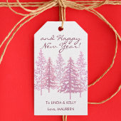 ピンクユニークの開花木クリスマス ギフトタグ