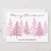 ピンクユニークの開花木クリスマス シーズンカード (正面)