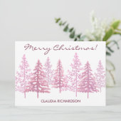 ピンクユニークの開花木クリスマス シーズンカード (スタンド正面)