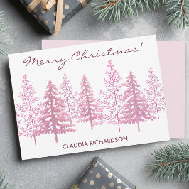 ピンクユニークの開花木クリスマス シーズンカード
