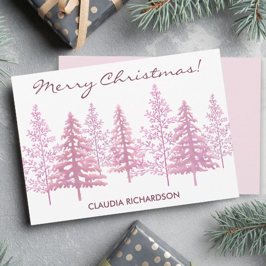 ピンクユニークの開花木クリスマス シーズンカード