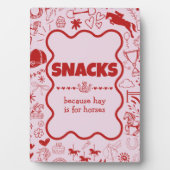 ピンクユニークの馬の女の子の馬術誕生日スナック フォトプラーク (正面)