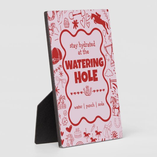 ピンクユニークの馬の女の子の馬術誕生日ドリンク フォトプラーク (側面)