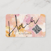 ピンクユニークイエロー抽象芸術ヘア 名刺 (正面)