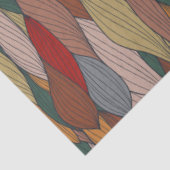 ピンクユニークオレンジブラウングリーンの波状パターン 薄葉紙 (詳細)