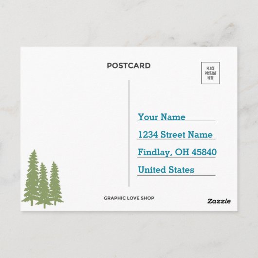 ピンクユニークキャパーソナライズされたンプ誕生日サンキュー ポストカード (裏面)