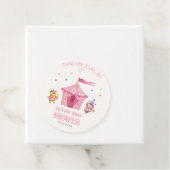 ピンクユニークサーカスベアーモンキーベビーシャワー フェイバータグ (インサイチュ)