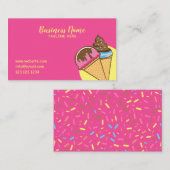 ピンクユニークスイートクリームコーンつや消し 名刺 (正面/裏面)