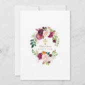 ピンクユニークバーガンディサフラン花金ゴールドバプテスマ 招待状 (裏面)