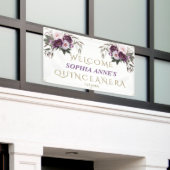 ピンクユニークパープルフローラクインセアニェラウェルカムサイン 横断幕 (ビルの外側)