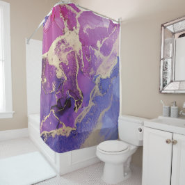 ピンクユニークパープル金ゴールド抽象芸術 シャワーカーテン