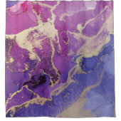 ピンクユニークパープル金ゴールド抽象芸術 シャワーカーテン (正面)