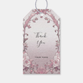 ピンクユニークフローラギフトラベル ギフトタグ