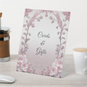 ピンクユニークフローラテーブルトップシンボルや象徴 台座サイン (インサイチュ)