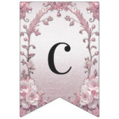 ピンクユニークフローラバンティング国旗 バンティングフラッグ (第1の旗)