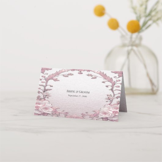 ピンクユニークフローラ座席表 プレイスカード (裏面)