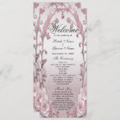 ピンクユニークフローラ結婚式 プログラム (正面/裏面)