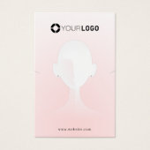 ピンクユニークポートレートカスタムロゴのイヤリングディスプレイ (正面)