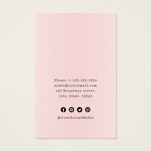 ピンクユニークポートレートカスタムロゴのイヤリングディスプレイ (裏面)