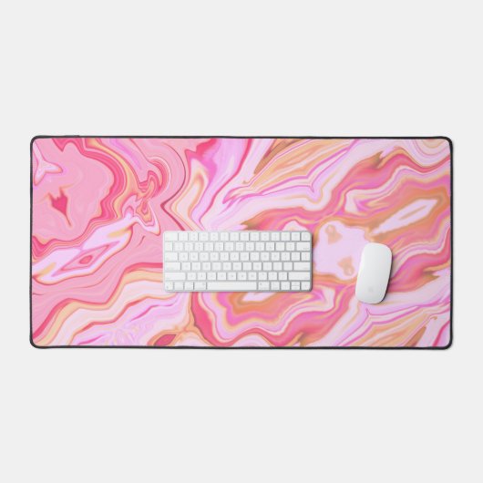 ピンクユニーク抽象芸術マよくはしゃぐーブルデザイン デスクマット (キーボード&マウス)