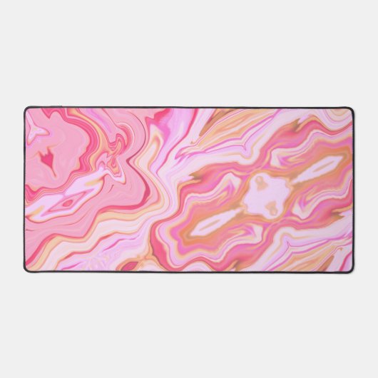 ピンクユニーク抽象芸術マよくはしゃぐーブルデザイン デスクマット (正面)