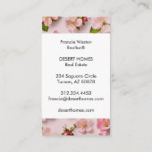 ピンクユニーク花模様花文写真 名刺 (裏面)