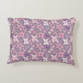 ピンクユニーク/紫で自分の柄になる アクセントクッション (裏面)