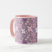 ピンクユニーク/紫で自分の柄になる マグカップ (正面左)
