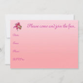 ピンクユリのベビーシャワーの花柄の招待状 招待状 (裏面)