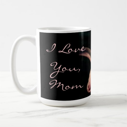 ピンクユリの写真 コーヒーマグカップ (左)