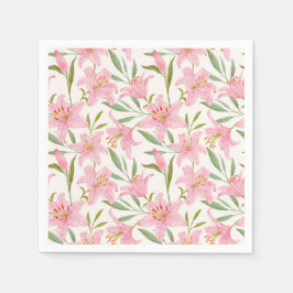 ピンクユリフローラバースデーパーティーシャワー結婚ズ スタンダードカクテルナプキン