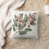 ピンクユーカリプタスブロッサムインスパイア自然アート クッション (ブランケット)
