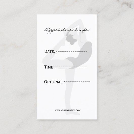 ピンクヨガの名刺 予約カード (裏面)