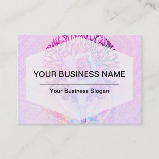 ピンクヨガツリーの女性がパステルカラーズ 名刺 (正面)