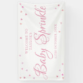 ピンクラかわいらしブハートズベビーガールスプリンクルウェルカム 横断幕 (縦)