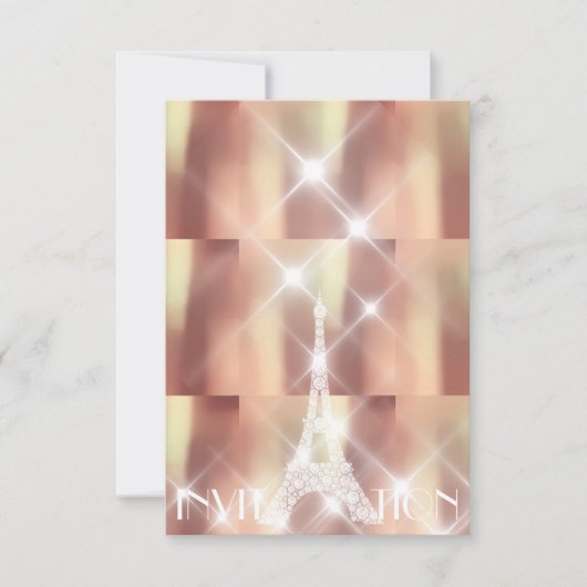 ピンクライズエッフェルタワーパリスパークリスターズ銅 招待状 (正面)