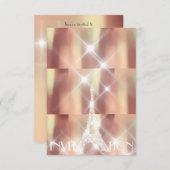 ピンクライズエッフェルタワーパリスパークリスターズ銅 招待状 (正面/裏面)