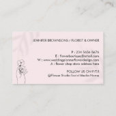 ピンクライトシンプルハンドホールフラワービジネス 名刺 (裏面)