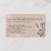 ピンクライトパステルガーリーフラワーフローリストフローラ 名刺 (裏面)