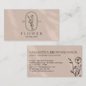 ピンクライトパステルガーリーフラワーフローリストフローラ 名刺 (正面/裏面)