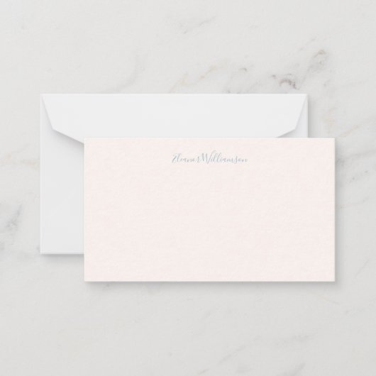 ピンクライトブルーストロベリーフルーツ名前をカスタムするスモール ノートカード (正面)