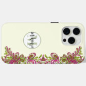 ピンクライムグリーンパーソナライズされたダマスクiPhoneカバー –  Case-Mate iPhoneケース (裏面 (横))