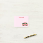 ピンクライムグリーンヒッピーVan海 ポストイット (デスク上)