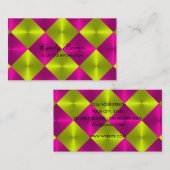 ピンクライムメタリックルックダイヤモンドタイル 名刺 (正面/裏面)