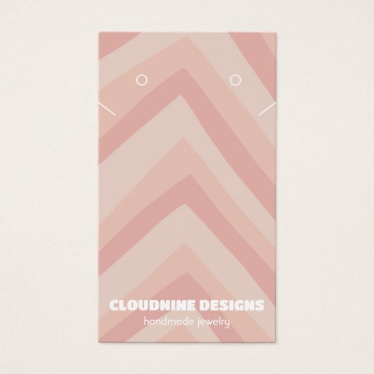 ピンクラインズイヤリングネックレスジュエリーディスプレイカード (正面)